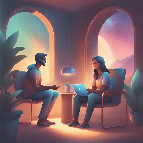 séance d'hypnose entre le client et la thérapeute