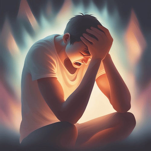 Jeune homme souffrant de traumatismes de l'apprentissage